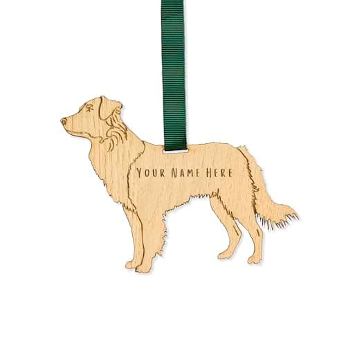 Image of "Manta Makes Personalised Dog Christmas Decorations, wooden dog lover gifts for dog lovers, range of over 50 breeds, personalised pet memorial gifts, best dog Mum gifts (Australian Shepherd)"