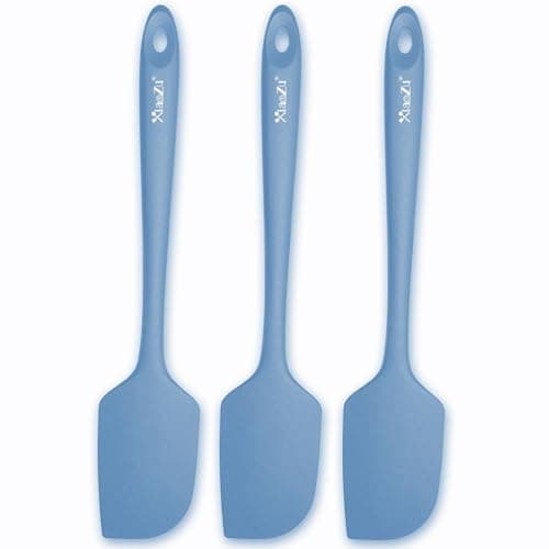 Image of 3 Pack Large Silicone Spatula for Kitchen,600°F Heat Resistant Rubber Spatulas for Baking,Cooking, Scraping,and Mixing,Non Stick Kitchen Utensils, BPA Free, 11.2 in (Starry Blue)