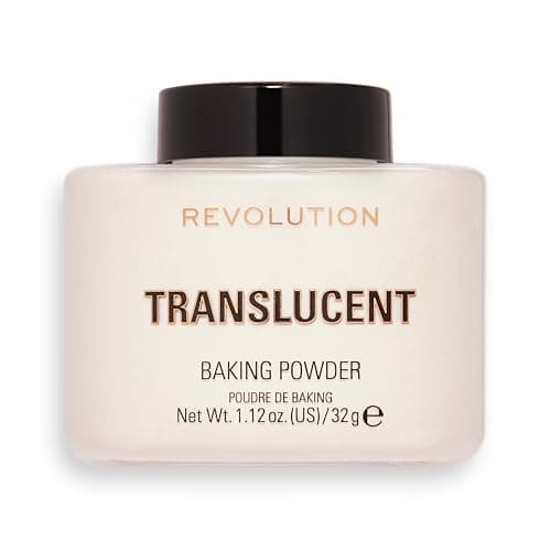 Image of Revolution Beauty London, Loose Baking Powder, Prolongs Makeup Wear, Brightening Setting Powder, For All Skin Tones,Translucent, 32g