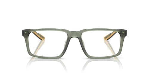 Image of Armani Exchange Men's Ax3118u Universal Fit Rectangular Prescription Eyewear Frames, Matte Opal Green/Demo Lens, 55 mm