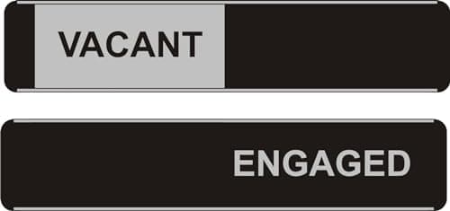 Image of SECO VACANT/ENGAGED Sliding Door Sign for Meeting Rooms - 255 x 52mm - Aluminium & PVC