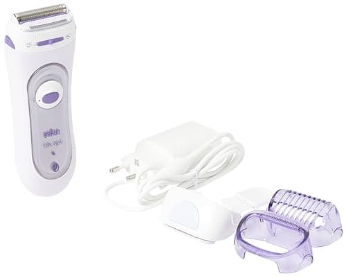 Image of Braun Silk-épil 5 Lady Shaver, 3-in-1 Electric Shaver, Trimmer and Exfoliation System with Trimmer Cap, Wet & Dry, UK 2 Pin Plug, 5-560, Purple