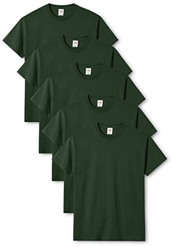 Image of Fruit of the Loom Men's Original T. T-Shirt, Green (Bottle Green), XX-Large (Size:XXL) (Pack of 5)