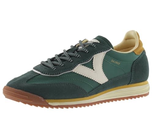Image of victoria Saturno Nylon Low-Top Trainers & Color & Split Leather Pieces & Serrated Sole 1158101 for Women Verde 38