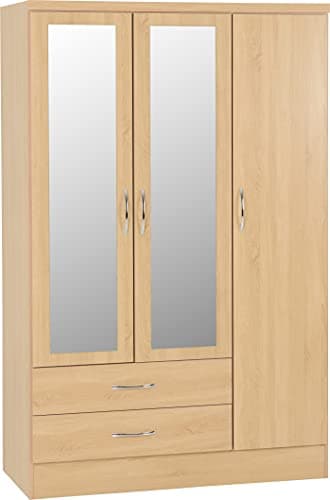 Image of Seconique Nevada 3 Door 2 Drawer Wardrobe in Sonoma Oak Effect