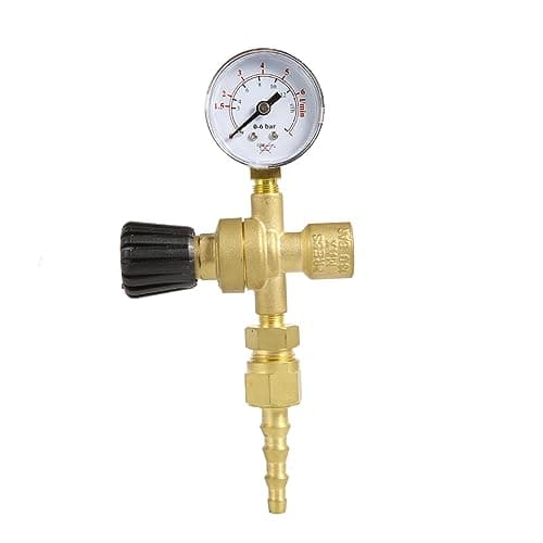 Image of Gas Bottle Regulator,120 Bar Micro Pressure Reducer Gas Bottle Regulator with Gauge CO2 MIG TIG Welding