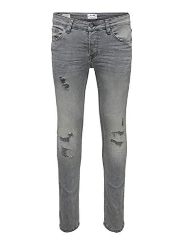 Image of Only & Sons Men's Onsloom Grey Dcc 6525 Noos Jeans Not Applicable, Gray Denim, 28/30