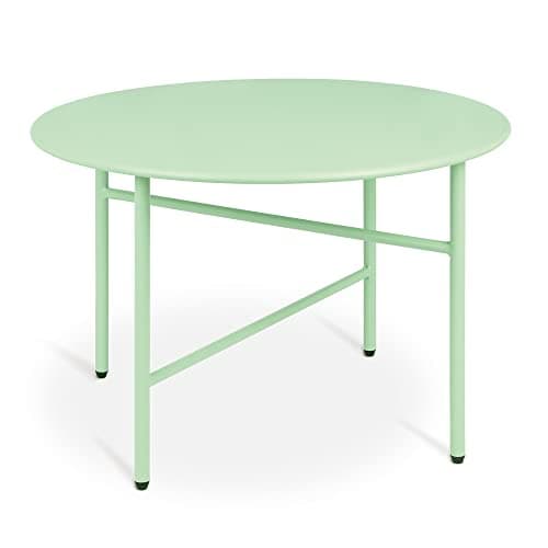 Image of bomoe Small Round Outdoor Garden Side Table Metal Mint Ø 53 cm Scratch-Resistant Tabletop - Lightweight Sturdy Indoor Living Room Coffee Balcony Terrace Bedside Table Bed Bedroom Finn