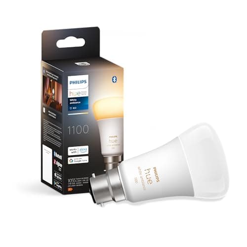 Image of Philips Hue White Ambiance Single Smart Bulb LED [B22 Bayonet Cap] - 1100 Lumens (75W Equivalent). Works with Alexa, Google Assistant and Apple Homekit
