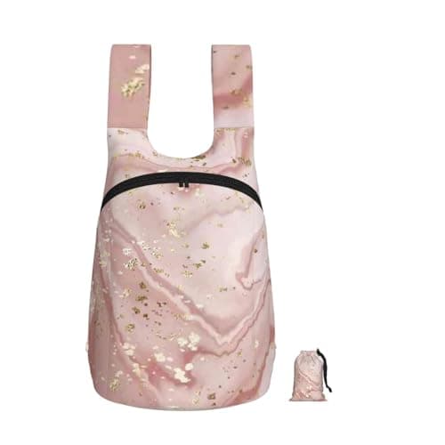 Image of YWPCOIUYB Liquid Marble With Gold, Foldable Storage Backpack Unisex Sackpack Sport Gym Bag Casual Daypack