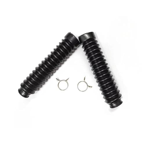 Image of Fit For Bike ZJ125 125 CG125 Motorcycle Front Fork Shock Absorber Dust Cover Rubber Protector Gaiters Gators Boots Fork Protectors Motorcycle Fork Cover Gaiters(15 sections Black)