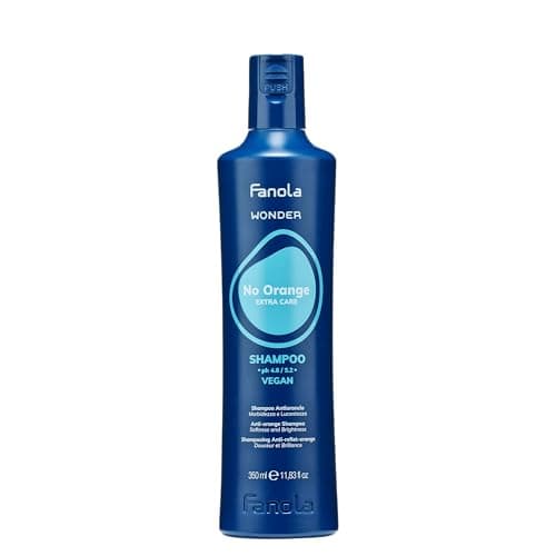 Image of Fanola Wonder No Orange Shampoo, Neutralizing Orange Highlights Shampoo for Blonde and Light Brown Hair with Immediate Toning Action, SLS/SLES Free and Vegan, 350ml