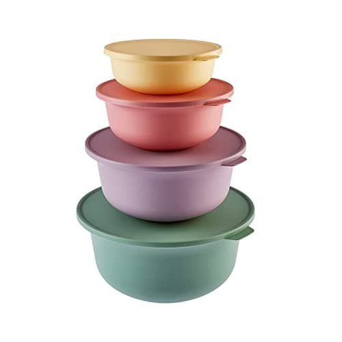 Image of KARACA Forbs 4-Piece Food Storage Containers Set, BPA-Free Plastic, Stackable & Space-Saving Kitchen Storage Boxes with Lids, Dishwasher, Oven & Microwave Safe (1L, 2L, 4L & 7.5 Litre)