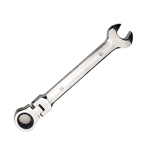 Image of Vokenforu 19mm Flex-Head Ratchet Spanner, Metric Wrench, Chrome Vanadium Steel, Combination Tool for Car Bicycle Repair at Home Workshop