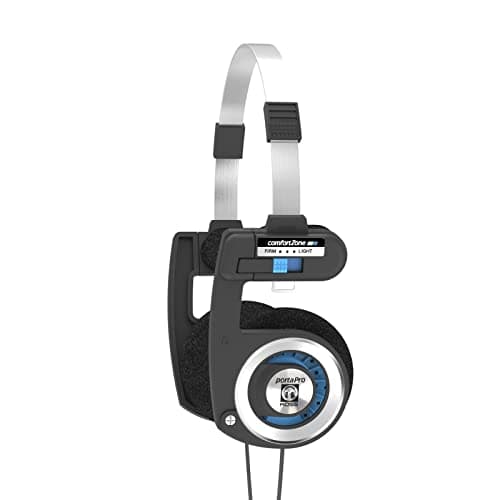 Image of Koss Porta Pro Classic On-Ear Headphones, Retro Style, 3.5mm Wired Plug, Durable, Black/Silver