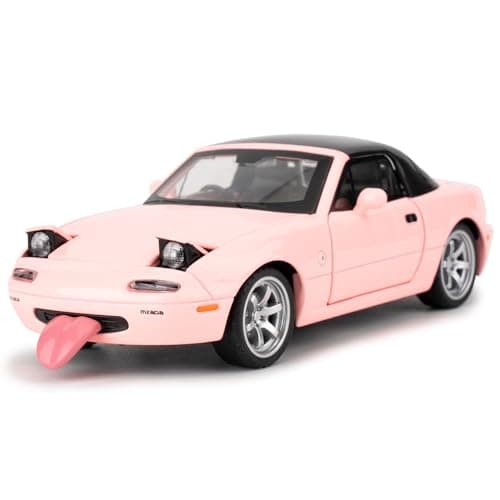 Image of imtfzct 1/32 Mazda Miata MX-5 Alloy Model Car, Pullback Toy Car with Light and Sound, Removable Top, Collectible Model, Gifts for Children aged 4-7 (Pink)