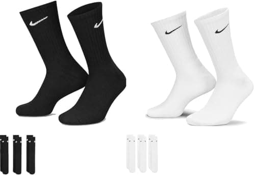 Image of Nike Everyday Cushioned Training Socks, Pack of 3, white / black, L