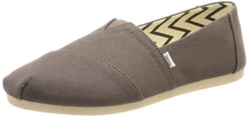 Image of TOMS Womens Recycled Cotton Alpargata Loafer Flat, Ash Recycled Cotton Canvas, 6.5 UK