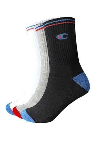 Image of Champion Unisex Basics 3pk Crew Socks, Black, 46 UK