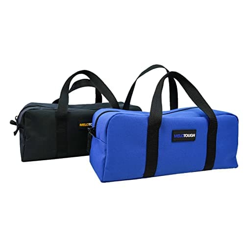 Image of MELOTOUGH Utility Tool Tote bag Combo Kit-Includes 2 Medium Tool Organizer Bags for Electrician, Plumbing, Gardening, HVAC & More (Black& Bule)