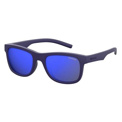 Image of Polaroid Unisex Kids Pld 8020/S Jy Ciw 46 Sunglasses, Rubber Blue/Grey, UK