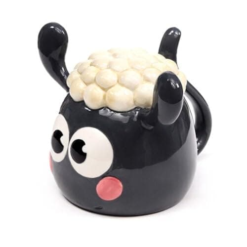 Image of Puckator Kawaii Cute Shaun The Sheep Upside Down Ceramic Shaped Mug - Funny Home Accessories - Cute Gifts for Girlfriend - Large Mugs for Men Women Hot Drinks - Cups Presents - Secret Santa Gift