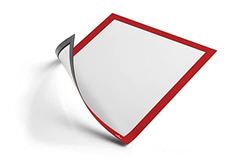 Image of Durable DURAFRAME Magnetic Frame - A4 Red - Pack of 5 - Document Frame For Professional Internal Signage - Magnetic Attachment