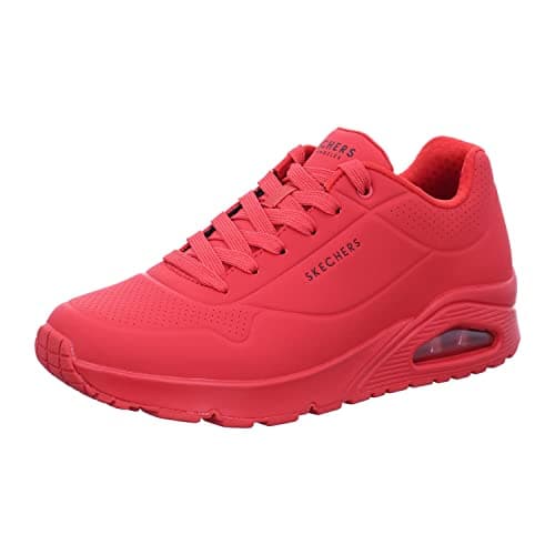 Image of Skechers Men's Uno Stand On Air Trainers, Red Durabuck / Mesh, 12 UK