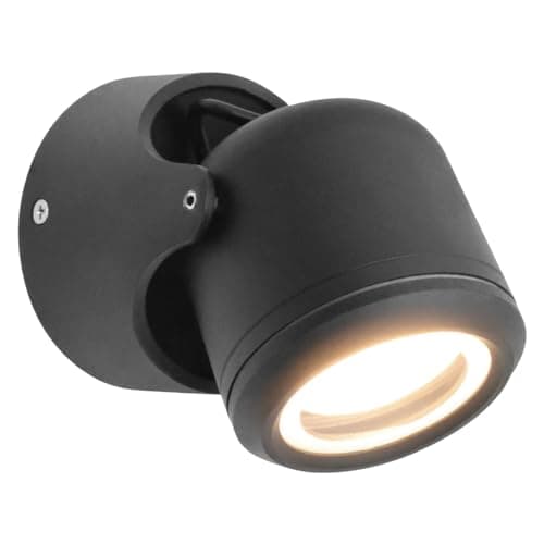Image of GU10 Black Outdoor Wall Light Adjustable IP54 External Directional Spot Lamp (ZLC371B Single)