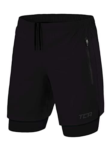 Image of TCA Ultra 2 in 1 Compression Shorts Men Running Gym Shorts for Men with 2X Zipped Pockets - Anthracite, S