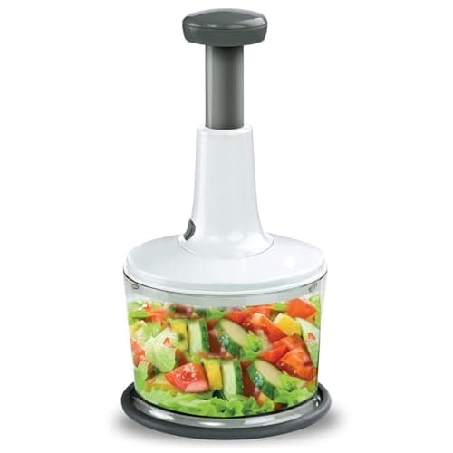 Image of Unibos Large Hand Manual Food Chopper, Express Hand Held Chopper, Large 8.5-Cup, Chop & Cut Fruits, Vegetables, Herbs, Onions