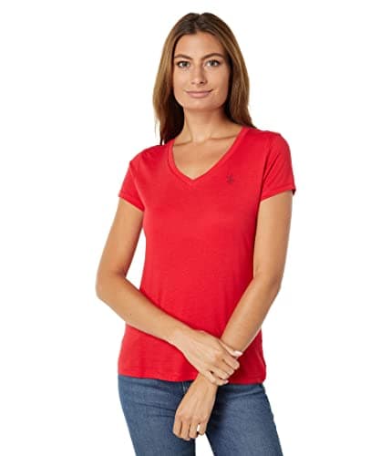 Image of U.S. Polo Assn. Iconic V-Neck Tee Engine Red XL