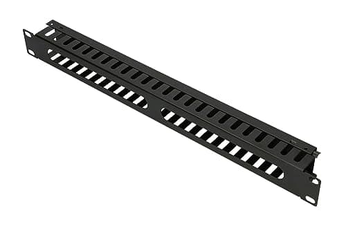 Image of EXTRALINK Cable Management, Black, Cable Management for 19 Inch Rack, Steel, Perfect Network Cabinet Accessories, with Metal Cover, Rack Capacity 1U