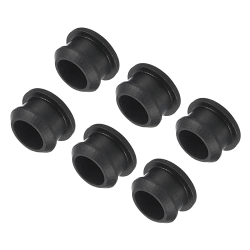 Image of sourcing map Silicone Snap in Locking Hole Plugs,Rubber Panel Seal Cover Flush Type Panel Round for Kitchen Rubber Bulkheads Waterproof Sealing Plugs 14mm/0.6 Inch Diameter Black,Pack of 6