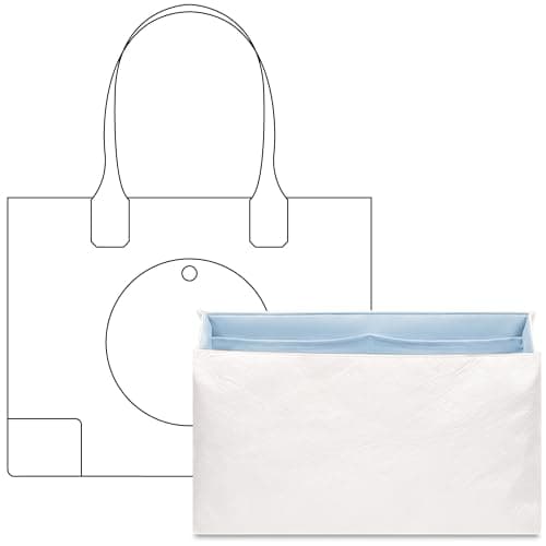 Image of FANJI Project Tote Bag Organizer Insert for TORY BURCH Ella Tote L, Custom Fit Inside Premium Celeste Lightweight WaterResistant Purse Insert with Cup Holder Accessories