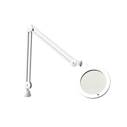 Image of Daylight Magnifying Lamp XL - Clip On Magnifier Lamp for Nail Salons, Tattoo Artists, Reading & Detailed Work - Dimmable Mag Lamp, White