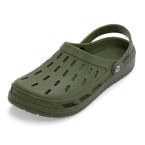 Image of Lakeland Active Men's Coniston Ultra-Breathable Clogs for Summer Holidays and Everyday Use - Moss Green - 8 UK