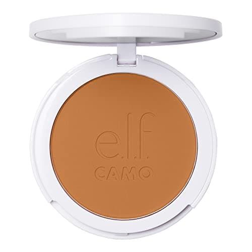 Image of e.l.f. Camo Powder Foundation, Lightweight, Primer-Infused Buildable & Long-Lasting Medium-to-Full Coverage Foundation, Tan 400 W