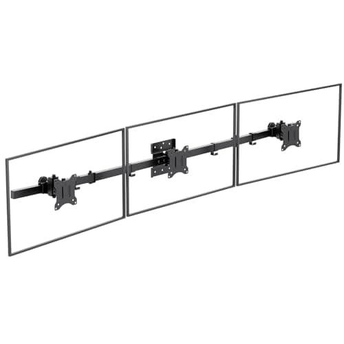 Image of WALI Triple Monitor Wall Mount for 17 to 32 Inch, Computer Monitor Arm for 3 Screens, Swivel Tilt Wall Mount with Mounting Holes 75x75/100x100mm, Holds Up to 7 kg per Arm (013ARM), Black
