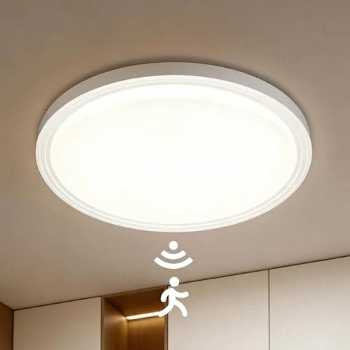 Image of Yeelight LED Ceiling Light Motion Sensor, Waterproof Bathroom Ceiling Lamp Flicker-Free, Smart Lights Indoor 2000K-6000K Dimmable, Eye-Friendly Ceiling Light for Garage Shed Loft Bedroom Hallway