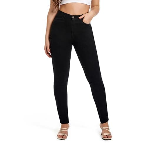 Image of MIRLCIMR Womens High Waist Stretch Pants Push Up Butt Lifting Skinny Colombian Jeans,Black,8