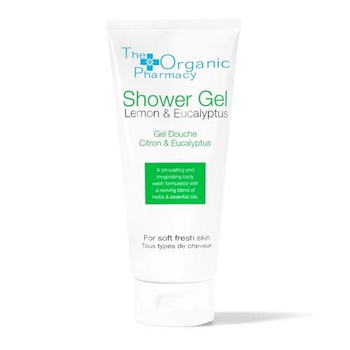 Image of The Organic Pharmacy Lemon & Eucalyptus Shower Gel, 200ml - Condition and Cleanse, Reviving, Sulphate-Free, With Lemon, Eucalyptus, All Skin Types, 63% Organic