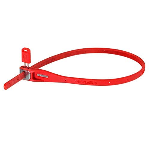 Image of Hiplok Z LOK Bike Lock/Bike Helmet Lock x 2 (Twin Pack) - Red. Lightweight Zip Tie, Steel Core, 400mm Locking Area. Ideal Bicycle Lock & Helmet Lock