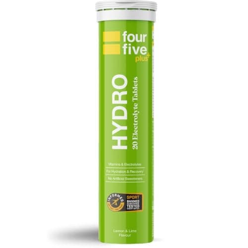 Image of fourfive Hydration Tablets (Lemon&Lime) Low Calorie Vitamin Electrolytes, Vegan, Magnesium & Calcium, Sports Hydration - 1x20 Effervescent Tablets