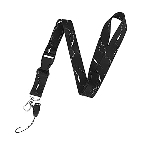 Image of Badge Lanyards for Women, Black Marble Lanyard with Swivel Lobster Clasp, Neck Lanyard with Removable Buckle,Lanyards for Keys, Mobile Phone,Badge Holders Lanyard for Teachers Nurse Employees Students