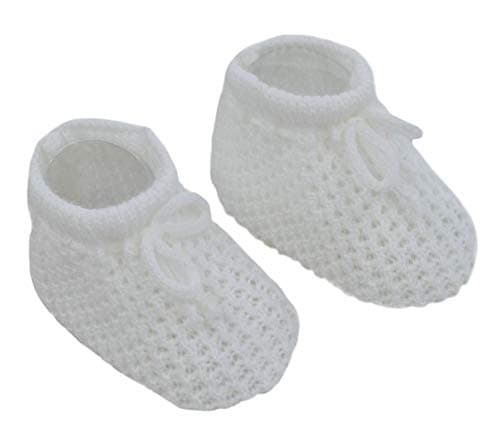 Image of Soft Touch Newborn Baby Boys Girls Mesh Booties Baby Knitted Bootees Soft Cute Booties Baby Booties NB-3 Months S401 (White)