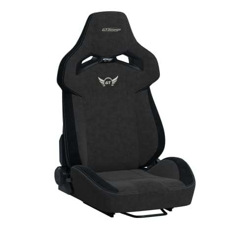 Image of GT Omega RS12 Simulator Seat with Lumbar Support Cushion - Black Fabric