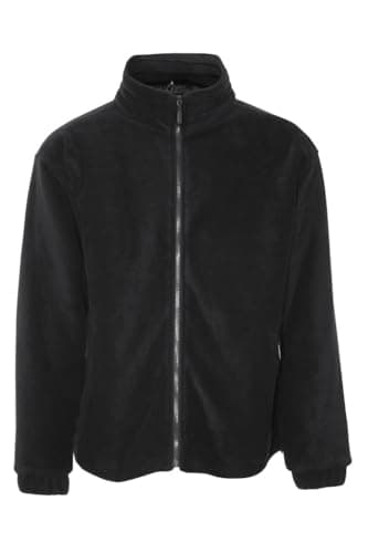 Image of U.S Trading Men's Glen Country Estate Quilt Lined Fleece Coat - Fleece Jacket (UK, Alpha, L, Regular, Regular, Black)