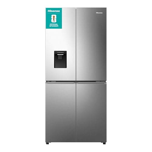 Image of Hisense RQ5P470SMIE Wifi Connected American Fridge Freezer Cross Door with Water Dispenser, No Frost, 482 liters, Stainless Steel - E Rated, Noise level: 37 decibels, H178.5 x W79.4 x D69.8 (cm)