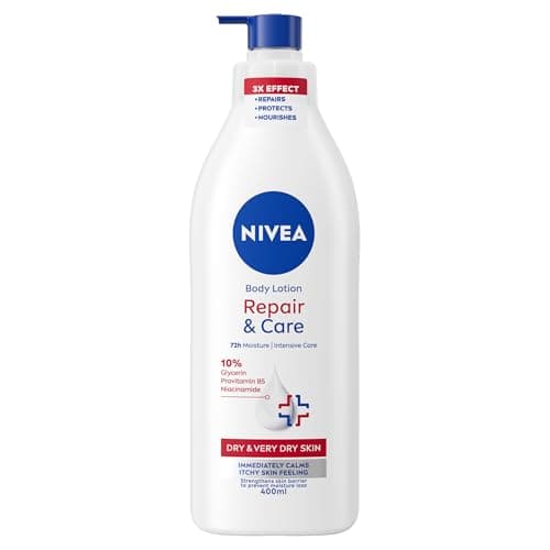 Image of NIVEA Body Repair & Care (400 ml), 72H Moisture Body Lotion with Strengthening Formula, Skin Barrier Strengthening Moisturising Cream, Body Lotion for Dry Skin, With Niacinamide and Glycerin